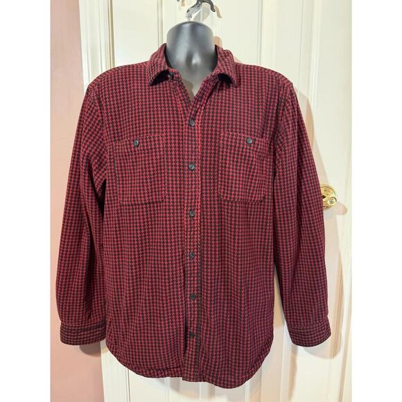 L.L. Bean Other - LL Bean Fleece Lined Flannel Mens Size M Red Slightly Fitted Red Black Plaid